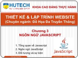 Bài giảng Thiết kế & lập trình Website - Chương 3: Ngôn ngữ Javascript - Dương Thành Phết