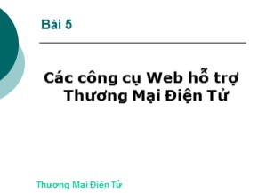 Bài giảng Thương mại điện tử (E-Commerce) - Bài 5: Các công cụ Web hỗ trợ thương mại điện tử - Trương Việt Phương