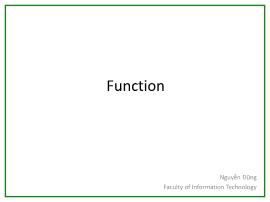 Bài giảng Tin học đại cương A: Function - Nguyễn Dũng