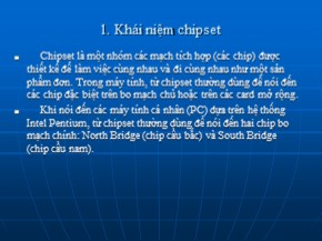 Bài giảng Tổng quan về Chipset