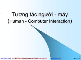 Bài giảng Tương tác Người-Máy (Human-Computer Interaction) - Bùi Thế Duy
