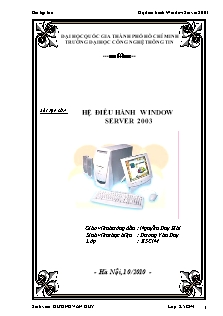 Bài tập lớn Hệ điều hành Window Server 2003 - Dương Văn Duy
