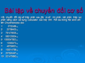 Bài tập về chuyển đổi cơ số