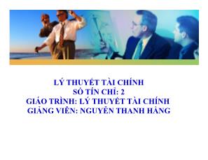 Giáo trình Lý thuyết tài chính - Nguyễn Thanh Hằng