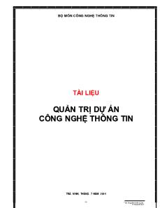 Giáo trình Quản trị dự án công nghệ thông tin