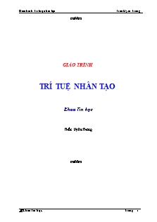 Giáo trình Trí tuệ nhân tạo - Trần Uyên Trang