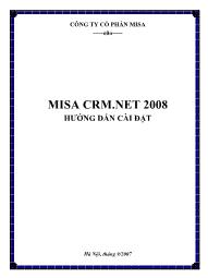 Hướng dẫn cài đặt MISA CRM.NET 2008