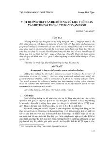 Một hướng tiếp cận để bổ sung dữ liệu thời gian vào hệ thống thông tin đang vận hành