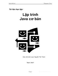 Tài liệu học tập: Lập trình Java cơ bản - Nguyễn Tấn Thành