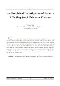 An empirical investigation of factors affecting stock prices in Vietnam