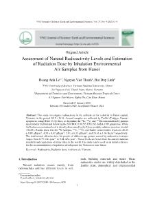Assessment of natural radioactivity levels and estimation of radiation dose by inhalation environmental air samples from Hanoi