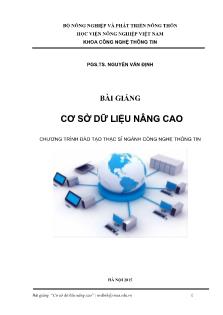 Bài giảng Cơ sở dữ liệu nâng cao - Nguyễn Văn Định
