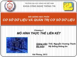Bài giảng Cơ sở dữ liệu và quản trị cơ sở dữ liệu - Chương 2: Mô hình thực thể liên kết - Nguyễn Vương Thịnh
