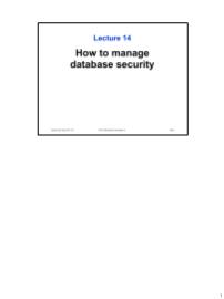 Bài giảng Microsoft SQL Server - Bài 14: How to manage database security - Lê Thị Tú Kiên