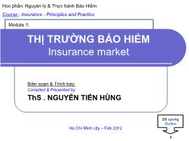 Bài giảng Nguyên lý & Thực hành bảo hiểm - Module 1: Thị trường bảo hiểm (Insurance market) - Nguyễn Tiến Hùng
