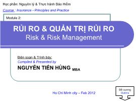 Bài giảng Nguyên lý & Thực hành bảo hiểm - Module 2: Rủi ro & Quản trị rủi ro (Risk & Risk Management) - Nguyễn Tiến Hùng