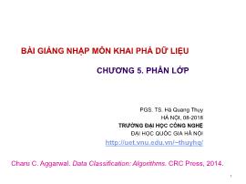 Bài giảng Nhập môn khai phá dữ liệu - Chương 5: Phân lớp - Hà Quang Thụy