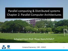 Bài giảng Parallel computing & Distributed systems - Chapter 2: Parallel computer architectures
