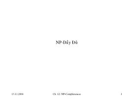 Bài giảng Phân tích và thiết kế giải thuật - Chương 12: NP-Completeness