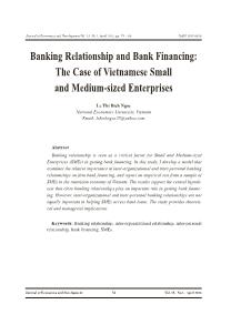 Banking relationship and bank financing: The case of Vietnamese small and medium-sized enterprises