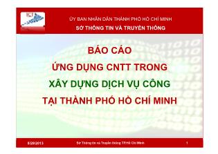 Báo cáo Ứng dụng công nghệ thông tin trong xây dựng dịch vụ công tại thành phố Hồ Chí Minh