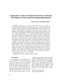 Comparative analysis of innovation between Vietnam’s microfinance system and international benchmarks