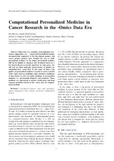 Computational personalized medicine in cancer research in the -omics data era