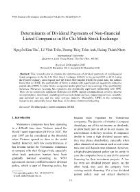 Determinants of dividend payments of non-financial listed companies in Ho Chi Minh stock exchange