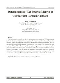 Determinants of net interest margin of commercial banks in Vietnam