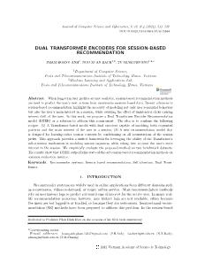 Dual transformer encoders for session-based recommendation