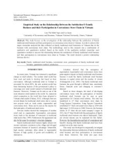 Empirical study on the relationship between the satisfaction o family business and their participation in convenience store chain in Vietnam