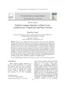 English language education in rural areas: Current issues, complexities and ways forward
