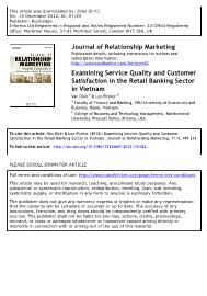 Examining service quality and customer satisfaction in the retail banking sector in Vietnam