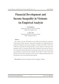 Financial development and income inequality in Vietnam: An empirical analysis