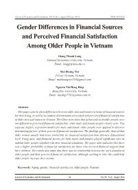Gender differences in financial sources and perceived financial satisfaction among older people in Vietnam