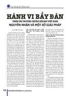 Hành vi bầy đàn trên thị trường chứng khoán Việt Nam: Nguyên nhân và một số giải pháp