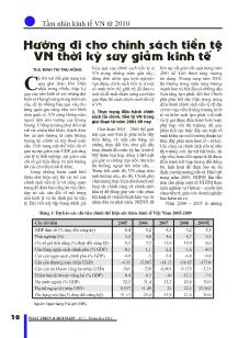 Hướng đi cho chính sách tiền tệ Việt Nam thời kỳ suy giảm kinh tế