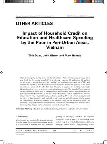 Impact of household credit on education and healthcare spending by the poor in Peri-Urban areas, Vietnam