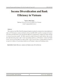 Income diversification and bank efficiency in Vietnam