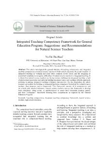 Integrated teaching competency framework for general education program: Suggestions and recommendations for natural science teachers