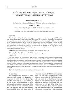 Kiểm tra sức chịu đựng rủi ro tín dụng của hệ thống ngân hàng Việt Nam