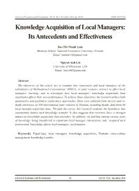 Knowledge acquisition of local managers: Its antecedents and effectiveness
