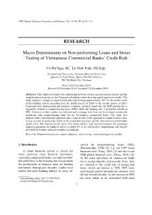 Macro determinants on non-performing loans and stress testing of Vietnamese commercial banks’ credit risk