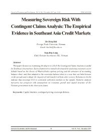 Measuring sovereign risk with contingent claims analysis: The empirical evidence in Southeast Asia credit markets