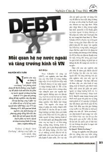 Mối quan hệ nợ nước ngoài và tăng trưởng kinh tế Việt Nam