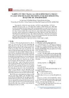 Nghiên cứu thực trạng các chỉ số hình thái và thị lực của học sinh Trung học Phổ thông ở thị trấn Bình Dương, huyện Phù Mỹ, tỉnh Bình Định