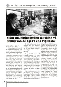 Niền tin, khủng hoảng tài chính và những vấn đề đặt ra cho Việt Nam