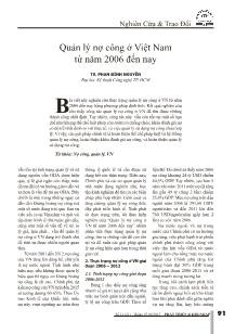 Quản lý nợ công ở Việt Nam từ năm 2006 đến nay