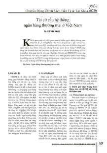 Tái cơ cấu hệ thống ngân hàng thương mại ở Việt Nam