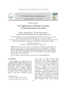 The applications of machine learning in education science research